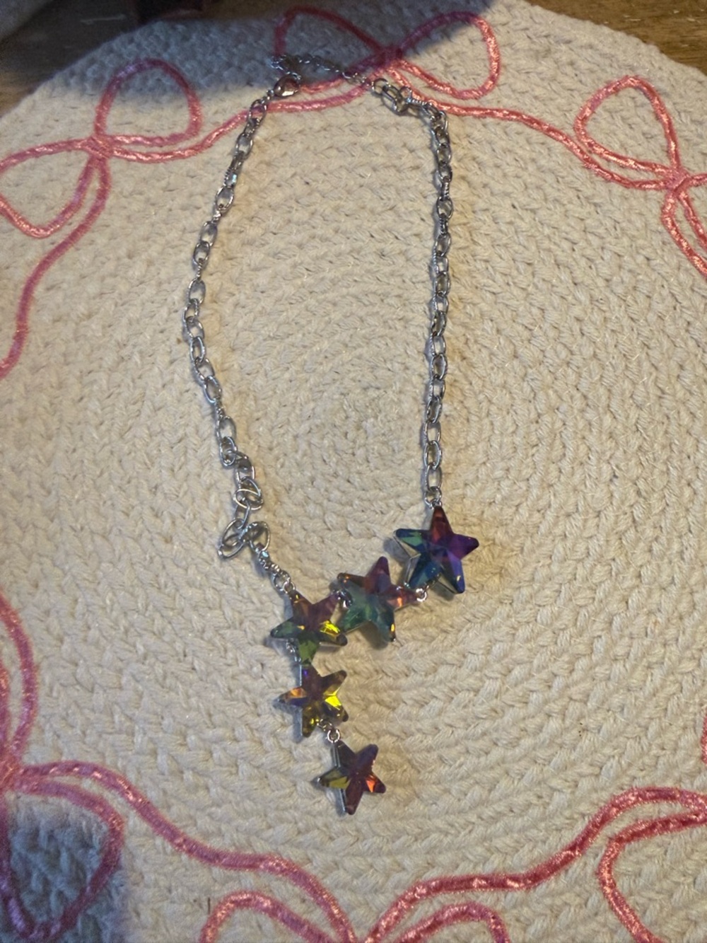 paparazzi Iridescent Star Chain Necklace - Multi-Color Prism - Picture 3 of 3